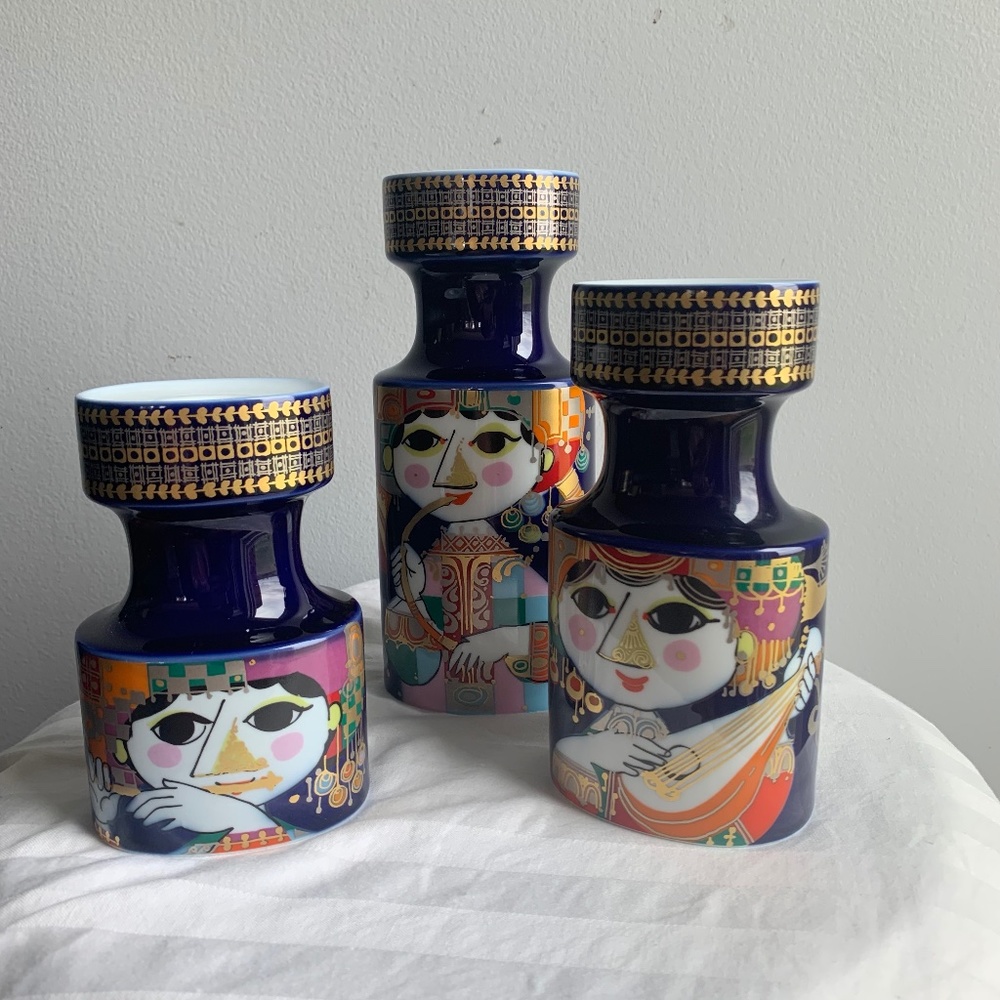 Bjorn Wiinblad Rosenthal | Set of 3 1001 Nights MCM Candle Holders